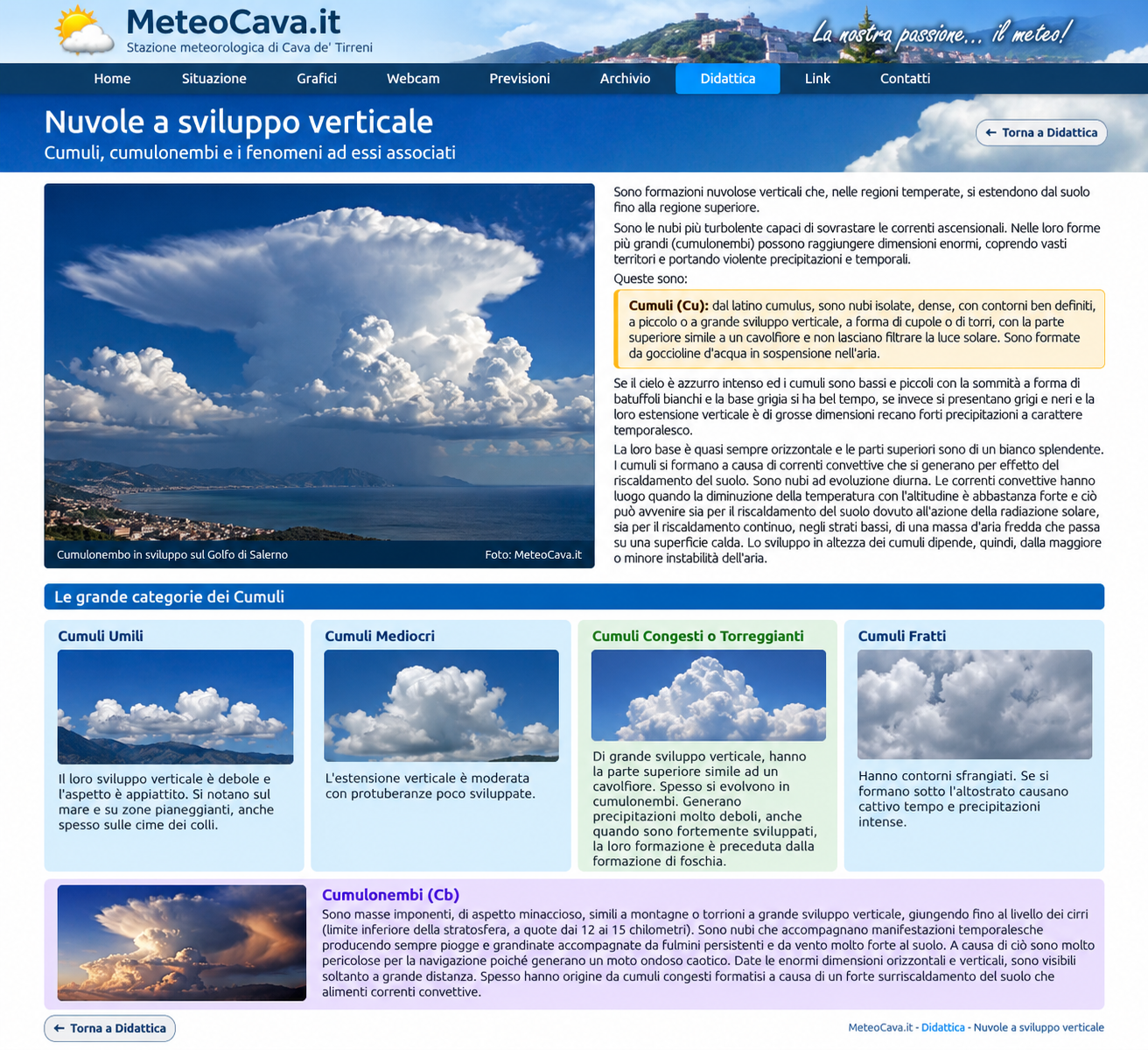 Nuvole a sviluppo verticale e cumulonembi